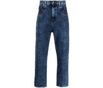 Halbhohe Straight-Leg-Jeans