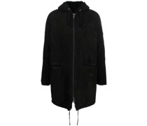 Kapuzenjacke mit Shearling-Besatz