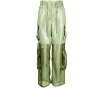 Cargohose mit semi-transparenten Einsätzen