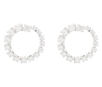 14kt Weißgoldcreolen mit Diamanten