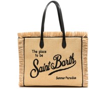 Vanity straw beach bag