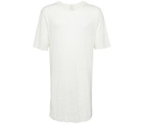zip-detailing linen T-shirt