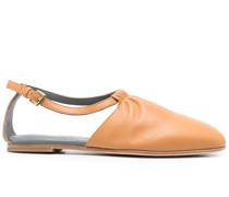 square-toe leather ballerinas