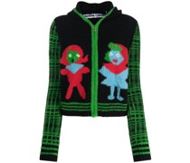 Bear Girl intarsia-knit cardigan