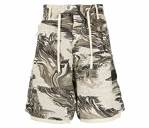 Bermudas mit Marmor-Print