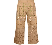 Perforierte Cropped-Hose