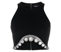 Cropped-Top mit Kristallen