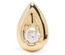9kt Swirl Gelbgoldohrstecker mit Diamanten