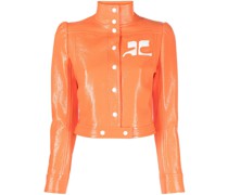 Cropped-Jacke mit Vinyl-Effekt