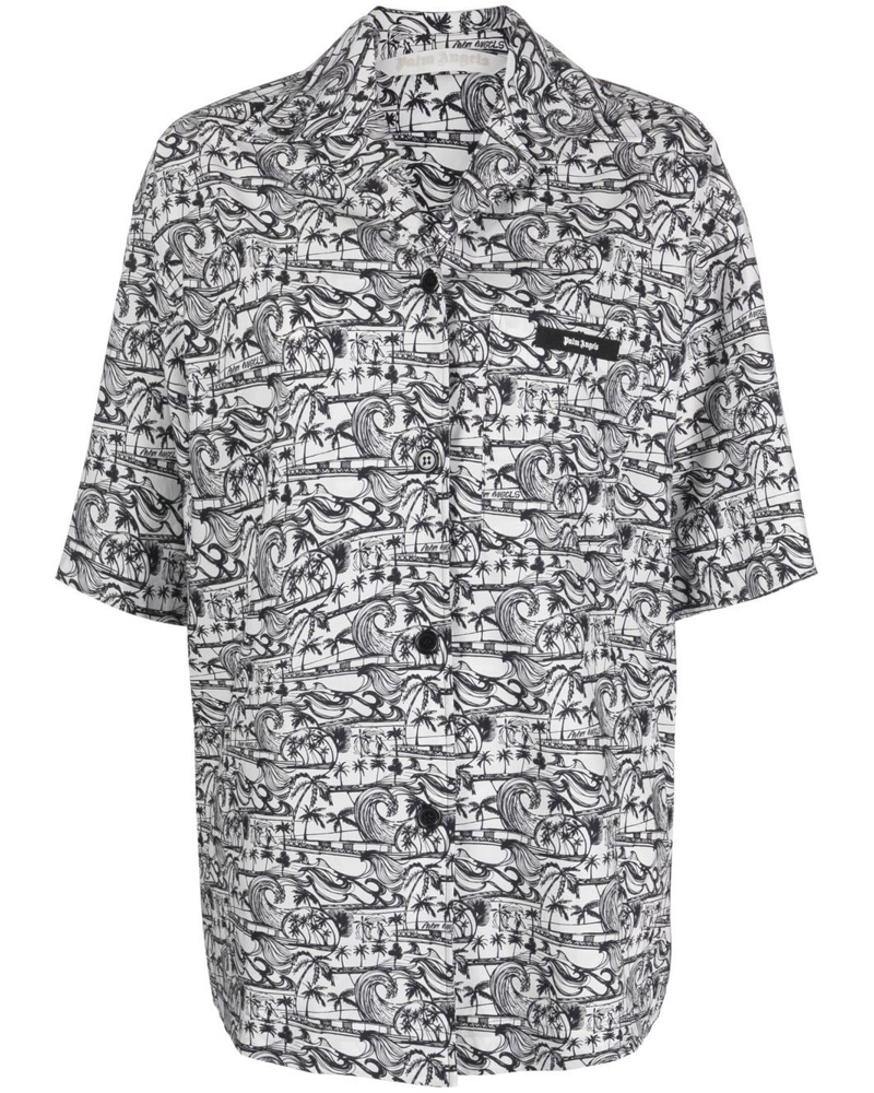 Palm Angels Damen Hemd mit Palmen-Print EV7418 Palm Angels Damen Hemd mit Palmen-Print EV7418