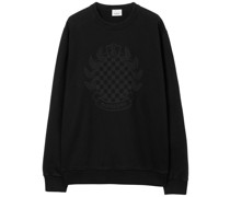 chequered-crest cotton sweatshirt