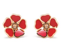 18kt Happy Hearts Rotgoldohrringe mit Diamanten