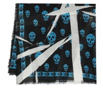 Slashed Schal mit Totenkopf-Print