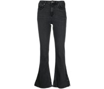 Ausgestellte Jeans mit Logo-Patch