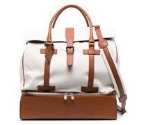 Reisetasche mit Lederbesatz