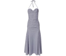 Gestreiftes Neckholder-Midikleid
