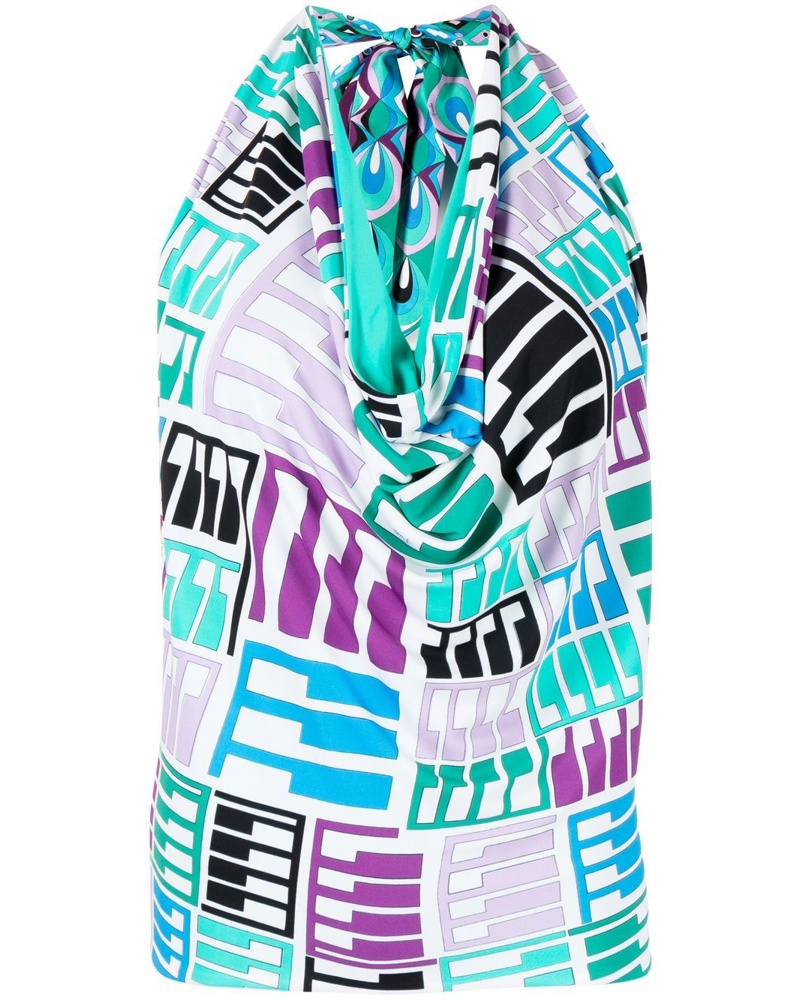Emilio Pucci Damen Neckholder-Top mit grafischem Print