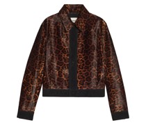 Cropped-Jacke mit Leoparden-Print
