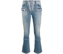 Cropped-Jeans mit Schnürung