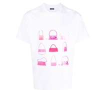 T-Shirt mit Handtaschen-Print
