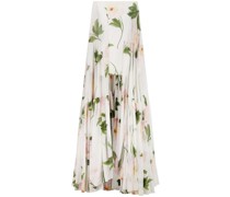Seidenkleid mit Pfingstrosen-Print