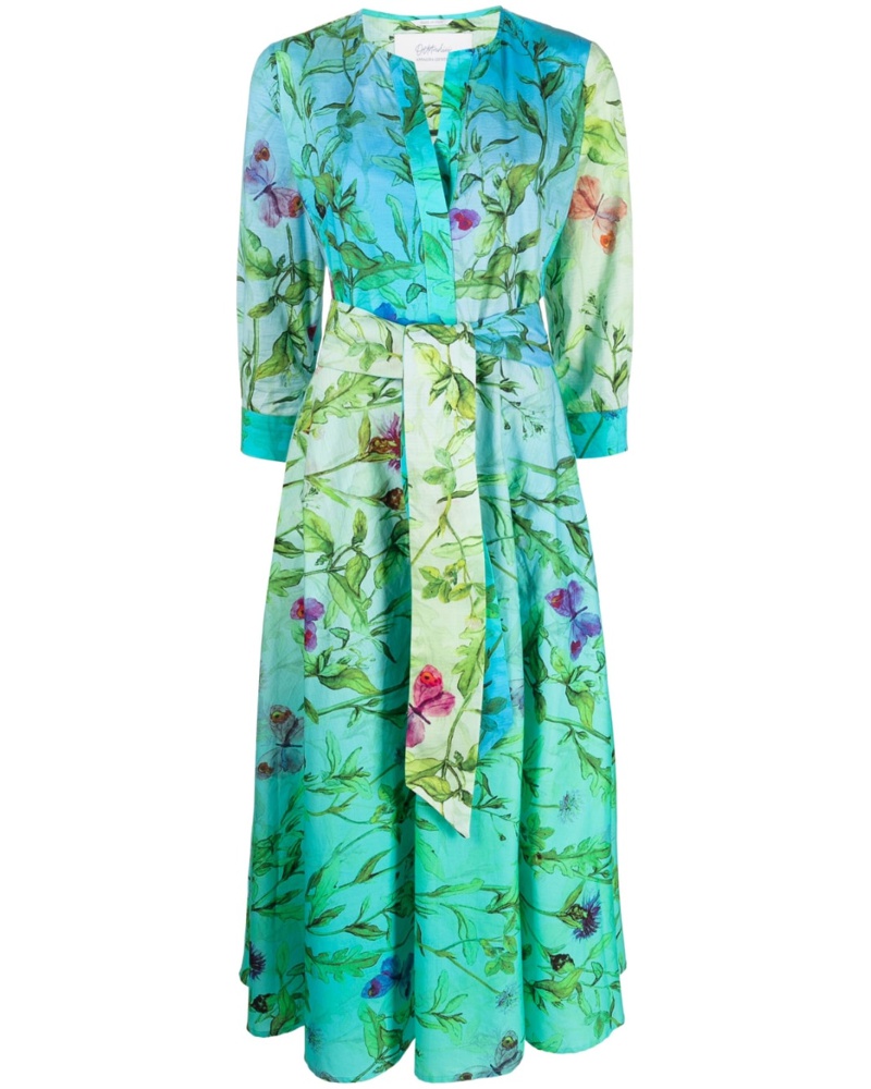 Ottotredici Damen Midikleid mit Blumen-Print Ottotredici Damen Midikleid mit Blumen-Print