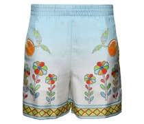 Shorts aus Seide mit Blumen-Print