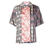 mix-print short-sleeved shirt