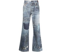 Gerade Jeans im Patchwork-Look