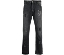 Slim-Fit-Jeans mit Monogramm