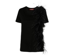 Lappole feather-trim cotton T-shirt