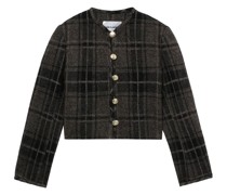 Karierte Cropped-Jacke