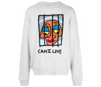 Sweatshirt mit "Can I Live"-Print