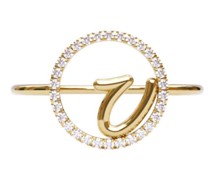 18kt yellow  Love Letter Initial diamond ring