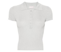 lurex knitted polo top