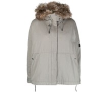 Daunenjacke mit Shearling-Besatz