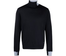 Zweifarbiger Rollkragenpullover