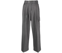 pleated belted tailored trousers