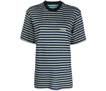 Gestreiftes T-Shirt mit Logo-Print