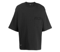 Seersucker-T-Shirt mit Logo-Patch