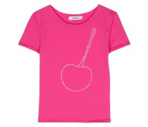 Cherry Shiny T-Shirt mit Strassverzierung