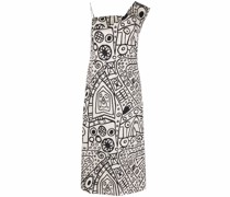 One-Shoulder-Kleid mit Print