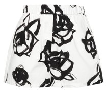 Shorts aus Popeline mit Blumen-Print