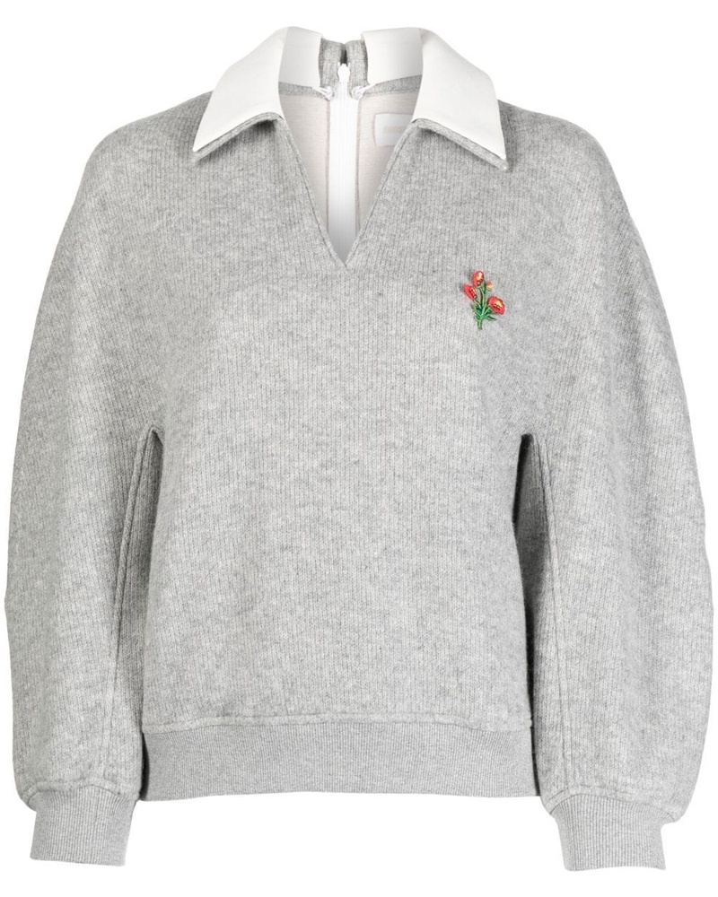 SHUSHU/TONG Damen Pullover mit Stickerei