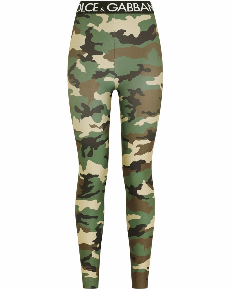 Dolce & Gabbana Damen Leggings mit Camouflage-Print