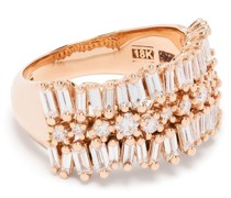 18kt Rotgoldring mit Diamanten