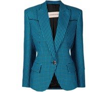 Einreihiger Blazer mit Hahnentrittmuster