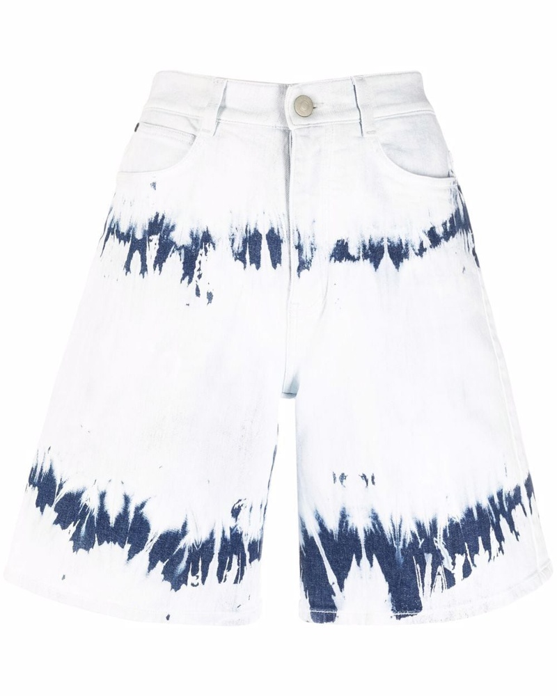 Stella McCartney Damen Jeans-Shorts mit Batikmuster