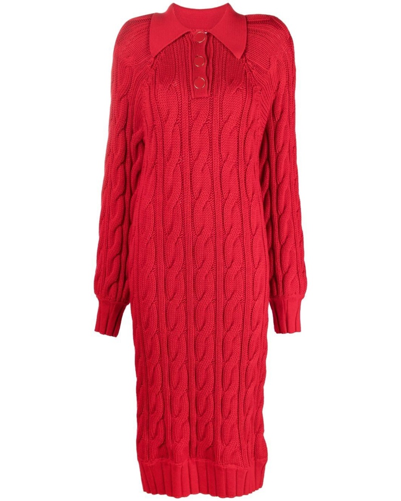Rowen Rose Damen Midikleid mit Zopfmuster