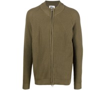 ribbed-knit zipped cardigan